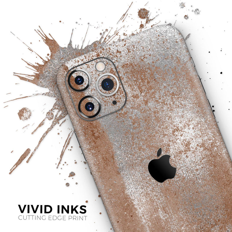 Distressed Silver Texture v1 - Skin-Kit compatible with the Apple iPhone 13, 13 Pro Max, 13 Mini, 13 Pro, iPhone 12, iPhone 11 (All iPhones Available)