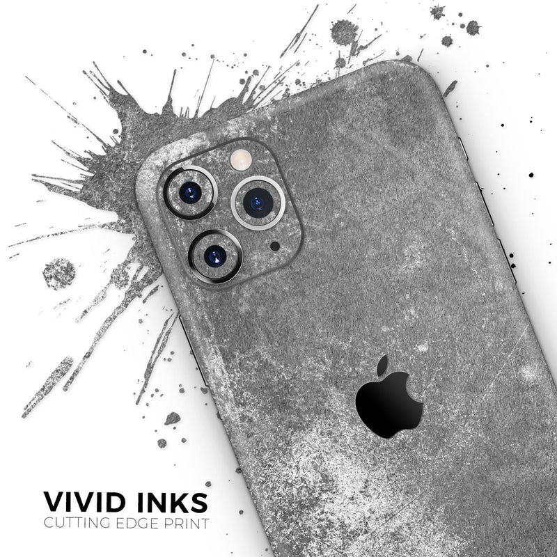 Distressed Silver Texture v2 - Skin-Kit compatible with the Apple iPhone 13, 13 Pro Max, 13 Mini, 13 Pro, iPhone 12, iPhone 11 (All iPhones Available)