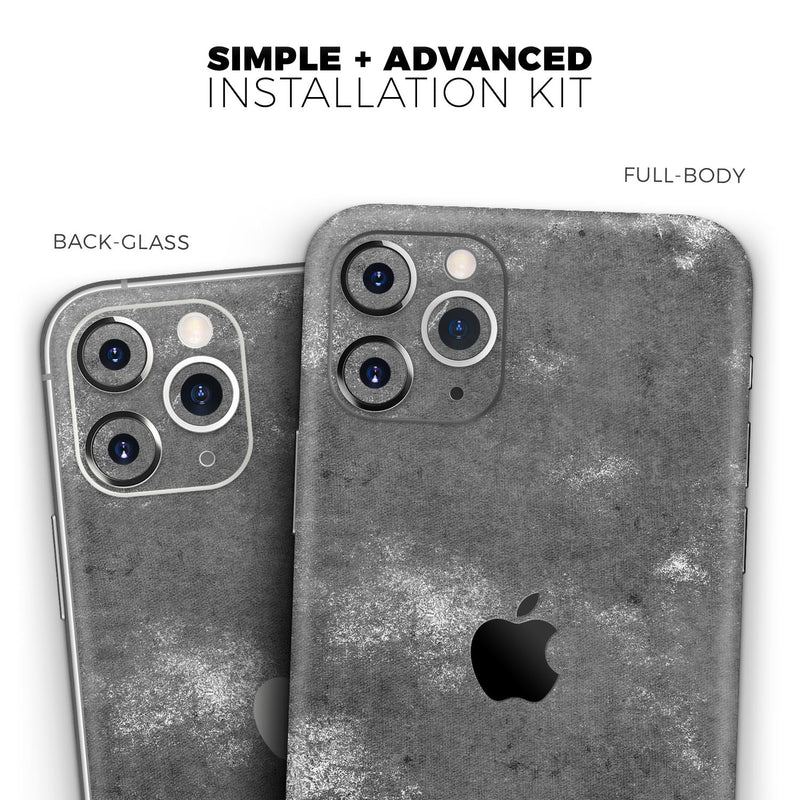 Distressed Silver Texture v5 - Skin-Kit compatible with the Apple iPhone 13, 13 Pro Max, 13 Mini, 13 Pro, iPhone 12, iPhone 11 (All iPhones Available)