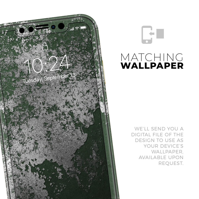 Distressed Silver Texture v6 - Skin-Kit compatible with the Apple iPhone 13, 13 Pro Max, 13 Mini, 13 Pro, iPhone 12, iPhone 11 (All iPhones Available)