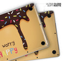 Donut Worry Be Happy - Skin Decal Wrap Kit Compatible with the Apple MacBook Pro, Pro with Touch Bar or Air (11", 12", 13", 15" & 16" - All Versions Available)