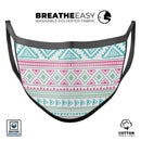 Doodle Aztec Pattern - Made in USA Mouth Cover Unisex Anti-Dust Cotton Blend Reusable & Washable Face Mask with Adjustable Sizing for Adult or Child