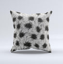 Dotted Black White Animal Fur ink-Fuzed Decorative Throw Pillow
