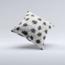 Dotted Black White Animal Fur ink-Fuzed Decorative Throw Pillow