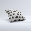 Dotted Black White Animal Fur ink-Fuzed Decorative Throw Pillow