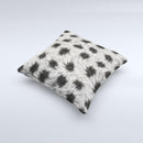 Dotted Black White Animal Fur ink-Fuzed Decorative Throw Pillow