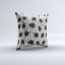 Dotted Black White Animal Fur ink-Fuzed Decorative Throw Pillow