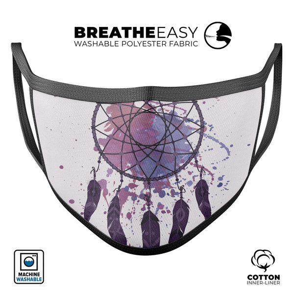 Dreamcatcher Splatter - Made in USA Mouth Cover Unisex Anti-Dust Cotton Blend Reusable & Washable Face Mask with Adjustable Sizing for Adult or Child