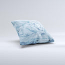 Drenched Blue Rose ink-Fuzed Decorative Throw Pillow