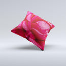 Drenched Red Rose ink-Fuzed Decorative Throw Pillow