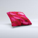 Drenched Red Rose ink-Fuzed Decorative Throw Pillow