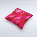 Drenched Red Rose ink-Fuzed Decorative Throw Pillow