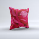Drenched Red Rose ink-Fuzed Decorative Throw Pillow