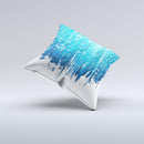 Dripping Blue White Music Notes ink-Fuzed Decorative Throw Pillow
