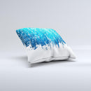 Dripping Blue White Music Notes ink-Fuzed Decorative Throw Pillow