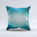 Electric Teal Volts ink-Fuzed Decorative Throw Pillow