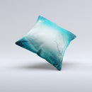 Electric Teal Volts ink-Fuzed Decorative Throw Pillow