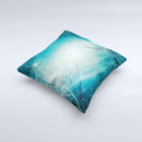Electric Teal Volts ink-Fuzed Decorative Throw Pillow