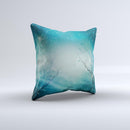 Electric Teal Volts ink-Fuzed Decorative Throw Pillow
