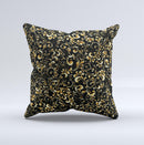 Elegant Golden Swirls ink-Fuzed Decorative Throw Pillow