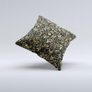 Elegant Golden Swirls ink-Fuzed Decorative Throw Pillow