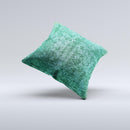 Emerald Green Choppy Pattern ink-Fuzed Decorative Throw Pillow