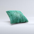 Emerald Green Choppy Pattern ink-Fuzed Decorative Throw Pillow