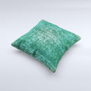 Emerald Green Choppy Pattern ink-Fuzed Decorative Throw Pillow