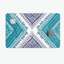 Ethnic Aztec Blue and Pink Point - Premium Protective Decal Skin-Kit for the Apple Credit Card