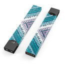 Ethnic Aztec Blue and Pink Point - Premium Decal Protective Skin-Wrap Sticker compatible with the Juul Labs vaping device