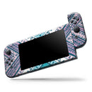 Ethnic Aztec Blue and Pink Point // Skin Decal Wrap Kit for Nintendo Switch Console & Dock, Joy-Cons, Pro Controller, Lite, 3DS XL, 2DS XL, DSi, or Wii - Vinyl Skin Wrap for Nintendo Switch 2, OLED, Lite, Pro Controller, Wii & Classic Handhelds