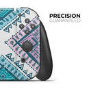 Ethnic Aztec Blue and Pink Point // Skin Decal Wrap Kit for Nintendo Switch Console & Dock, Joy-Cons, Pro Controller, Lite, 3DS XL, 2DS XL, DSi, or Wii - Vinyl Skin Wrap for Nintendo Switch 2, OLED, Lite, Pro Controller, Wii & Classic Handhelds