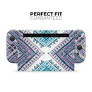 Ethnic Aztec Blue and Pink Point // Skin Decal Wrap Kit for Nintendo Switch Console & Dock, Joy-Cons, Pro Controller, Lite, 3DS XL, 2DS XL, DSi, or Wii - Vinyl Skin Wrap for Nintendo Switch 2, OLED, Lite, Pro Controller, Wii & Classic Handhelds