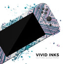 Ethnic Aztec Blue and Pink Point // Skin Decal Wrap Kit for Nintendo Switch Console & Dock, Joy-Cons, Pro Controller, Lite, 3DS XL, 2DS XL, DSi, or Wii - Vinyl Skin Wrap for Nintendo Switch 2, OLED, Lite, Pro Controller, Wii & Classic Handhelds