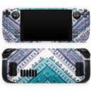 Ethnic Aztec Blue and Pink Point // Vinyl Skin Wrap for Steam Deck OLED & Steam Deck (LCD) — Soft Matte or Ultra Gloss
