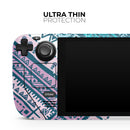 Ethnic Aztec Blue and Pink Point // Vinyl Skin Wrap for Steam Deck OLED & Steam Deck (LCD) — Soft Matte or Ultra Gloss