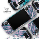 Ethnic Aztec Blue and Pink Point // Vinyl Skin Wrap for Steam Deck OLED & Steam Deck (LCD) — Soft Matte or Ultra Gloss