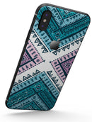 Ethnic Aztec Blue and Pink Point - iPhone X Skin-Kit