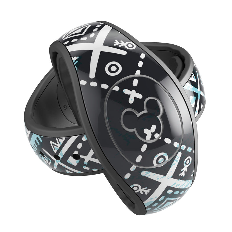 Ethnic Aztec Navy Point - Decal Skin Wrap Kit for the Disney Magic Band