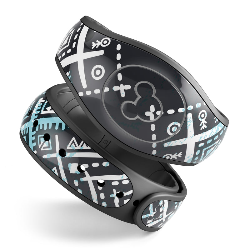 Ethnic Aztec Navy Point - Decal Skin Wrap Kit for the Disney Magic Band
