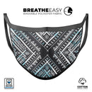 Ethnic Aztec Navy Point - Made in USA Mouth Cover Unisex Anti-Dust Cotton Blend Reusable & Washable Face Mask with Adjustable Sizing for Adult or Child