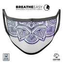 Ethnic Indian Vector Ornament - Made in USA Mouth Cover Unisex Anti-Dust Cotton Blend Reusable & Washable Face Mask with Adjustable Sizing for Adult or Child