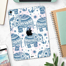 Ethnic Navy Seamless Aztec Elephant - Full Body Skin Decal for the Apple iPad Pro 12.9", 11", 10.5", 9.7", Air or Mini (All Models Available)