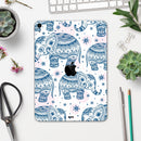 Ethnic Navy Seamless Aztec Elephant - Full Body Skin Decal for the Apple iPad Pro 12.9", 11", 10.5", 9.7", Air or Mini (All Models Available)