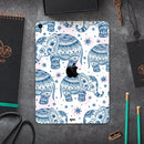 Ethnic Navy Seamless Aztec Elephant - Full Body Skin Decal for the Apple iPad Pro 12.9", 11", 10.5", 9.7", Air or Mini (All Models Available)
