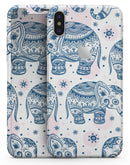 Ethnic Navy Seamless Aztec Elephant - iPhone X Skin-Kit