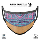 Ethnic Tribe Pattern V2 - Made in USA Mouth Cover Unisex Anti-Dust Cotton Blend Reusable & Washable Face Mask with Adjustable Sizing for Adult or Child