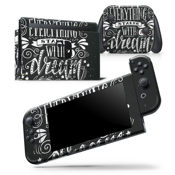 Everything Starts with a Dream - Skin Wrap Decal for Nintendo Switch Lite Console & Dock - 3DS XL - 2DS - Pro - DSi - Wii - Joy-Con Gaming Controller