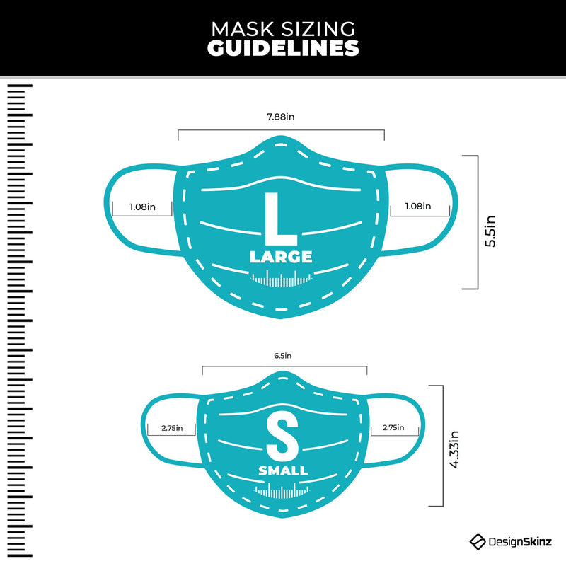 Faded Teal Overlapping Circles - Made in USA Mouth Cover Unisex Anti-Dust Cotton Blend Reusable & Washable Face Mask with Adjustable Sizing for Adult or Child