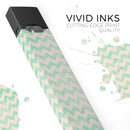 Faded Aqua Chevron Pattern - Premium Decal Protective Skin-Wrap Sticker compatible with the Juul Labs vaping device